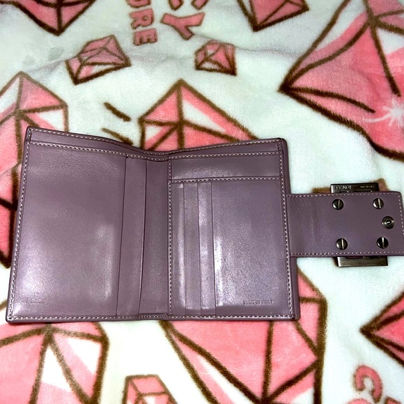 Fendi EUC FF Zucchino Canvas Compact Flap Wallet / Lilac! Rare find - Picture 17 of 17